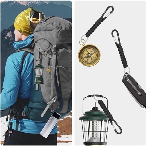 2 Carabiner Keychain,Small Carabiner Clip with Paracord Keychain - Picture 2 of 7